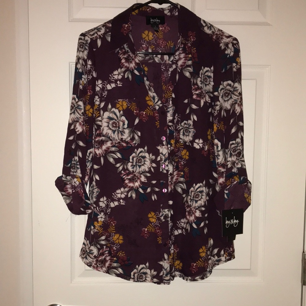 Floral 3/4 to Full Length Button up Blouse
